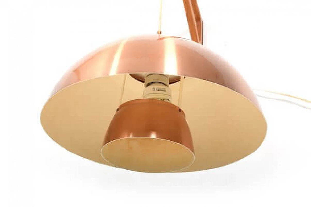 Danish oak and copper wall light, 1960s 4