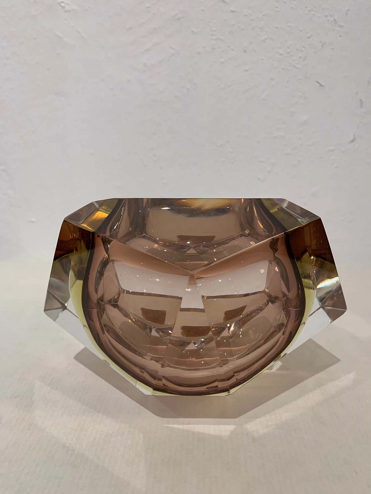 Amber-coloured Murano glass prism ashtray, 1970s 6