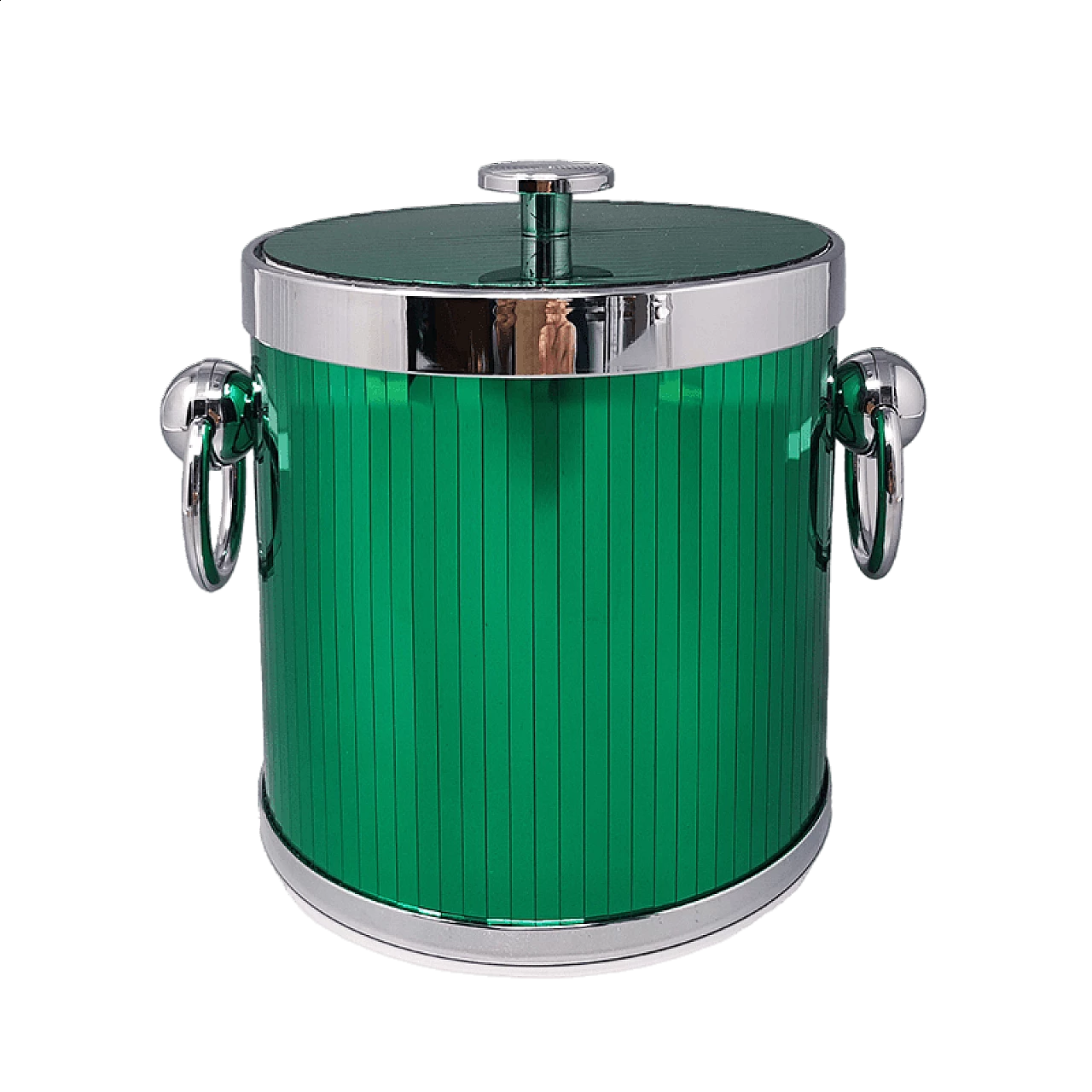 Green mirror steel ice bucket by Hans Turnwald for Freddotherm Swiss, 1960s 9