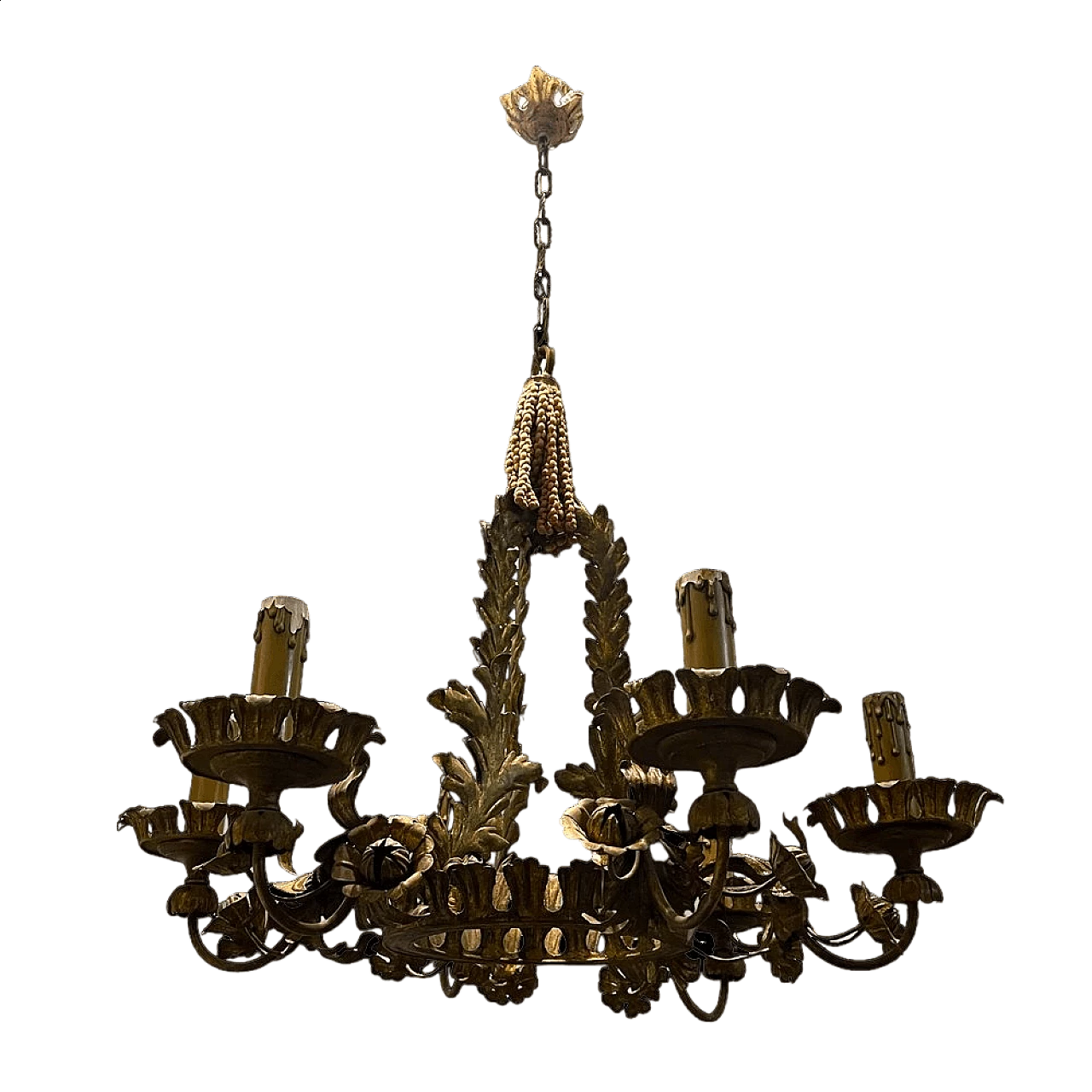 Tole flower chandelier, 1940s 16