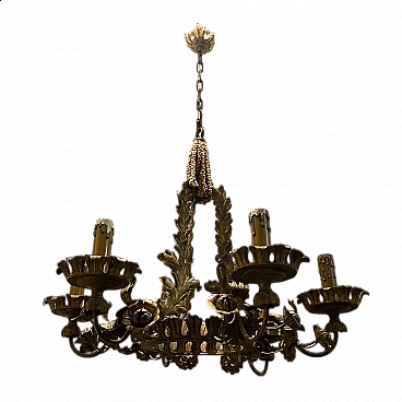 Tole flower chandelier, 1940s