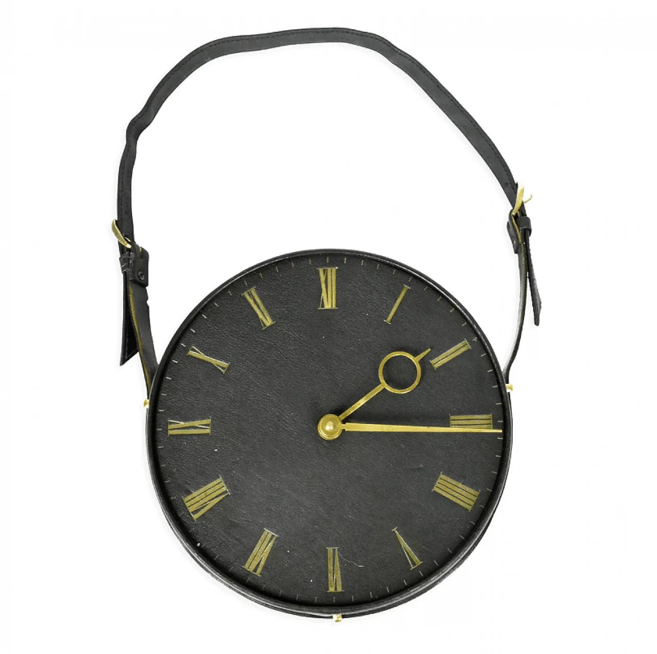 Leather wall clock by Silvos, 1970s 1