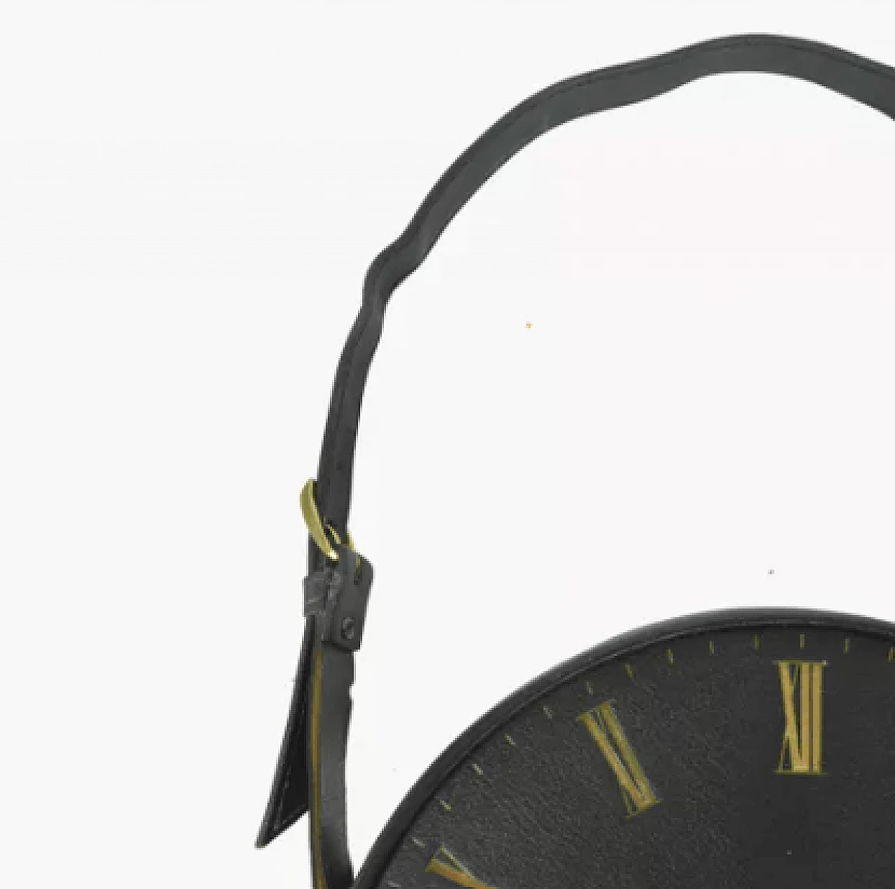 Leather wall clock by Silvos, 1970s 4