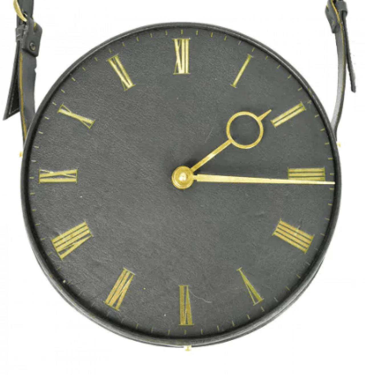 Leather wall clock by Silvos, 1970s 5