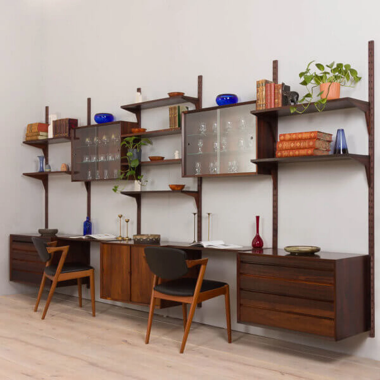 Wall cabinet with 5-compartment in rosewood by Poul Cadovius for CADO, 1960s 1