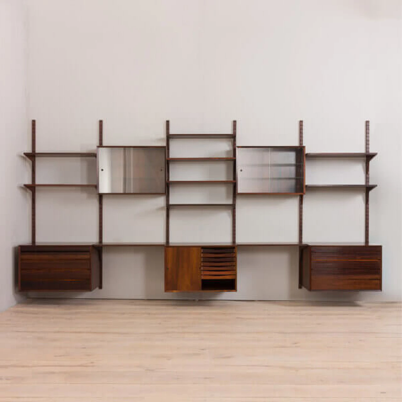 Wall cabinet with 5-compartment in rosewood by Poul Cadovius for CADO, 1960s 4