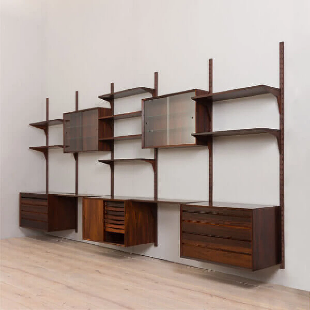 Wall cabinet with 5-compartment in rosewood by Poul Cadovius for CADO, 1960s 5