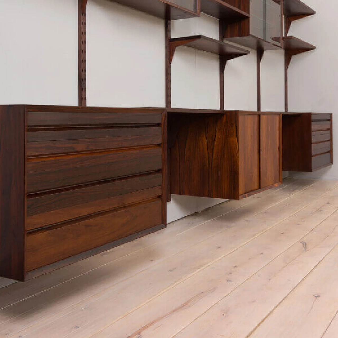 Wall cabinet with 5-compartment in rosewood by Poul Cadovius for CADO, 1960s 8