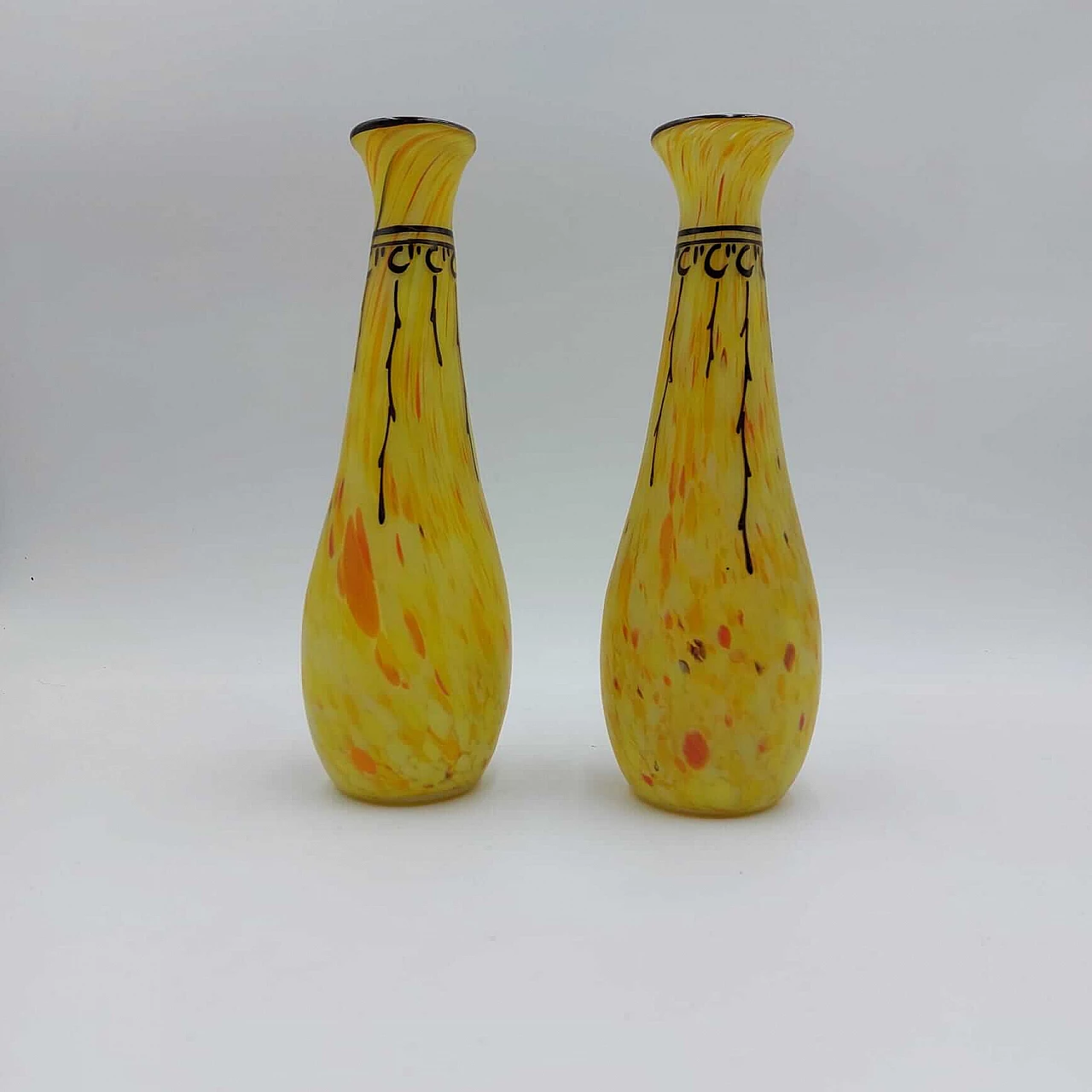 Pair of Art Nouveau glass vases by François-Théodore Legras, early 20th century 2