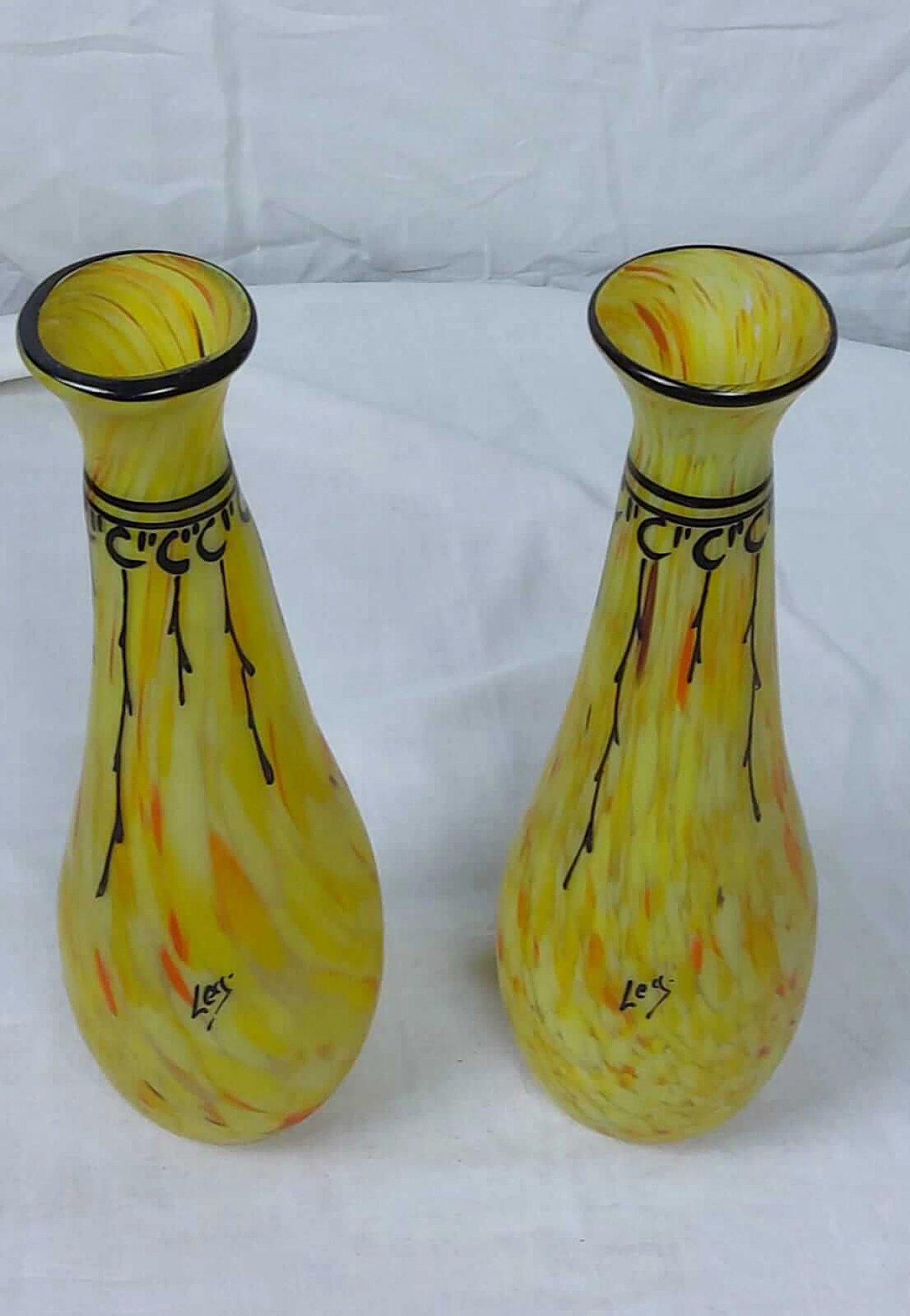 Pair of Art Nouveau glass vases by François-Théodore Legras, early 20th century 3