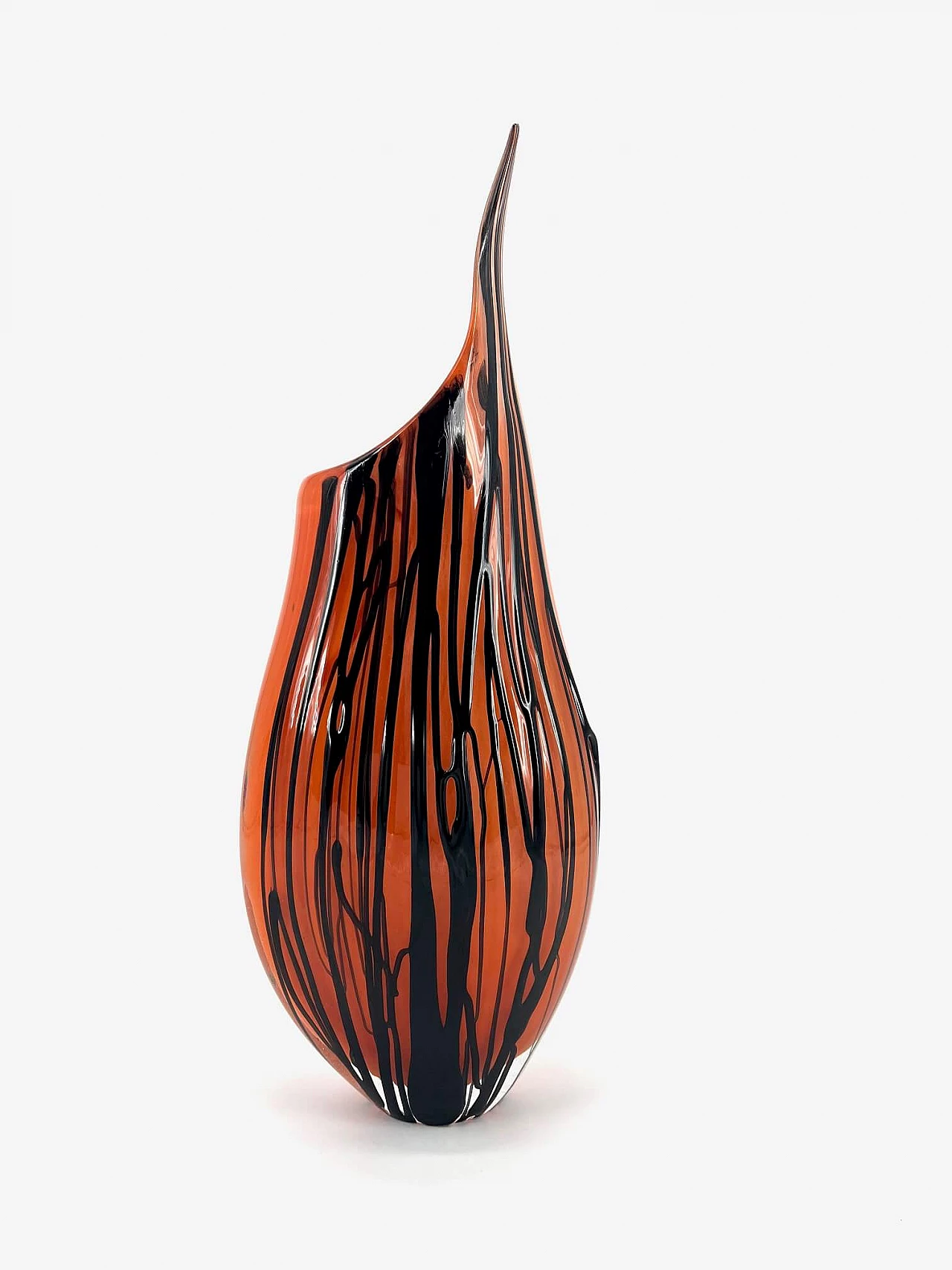 Orange and black Murano glass vase 3