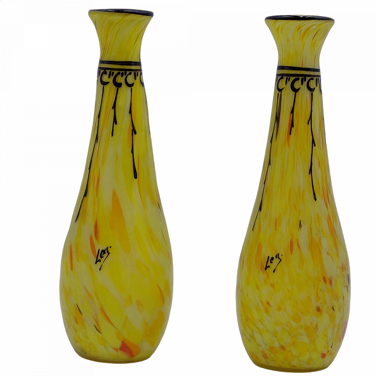 Pair of Art Nouveau glass vases by François-Théodore Legras, early 20th century 4