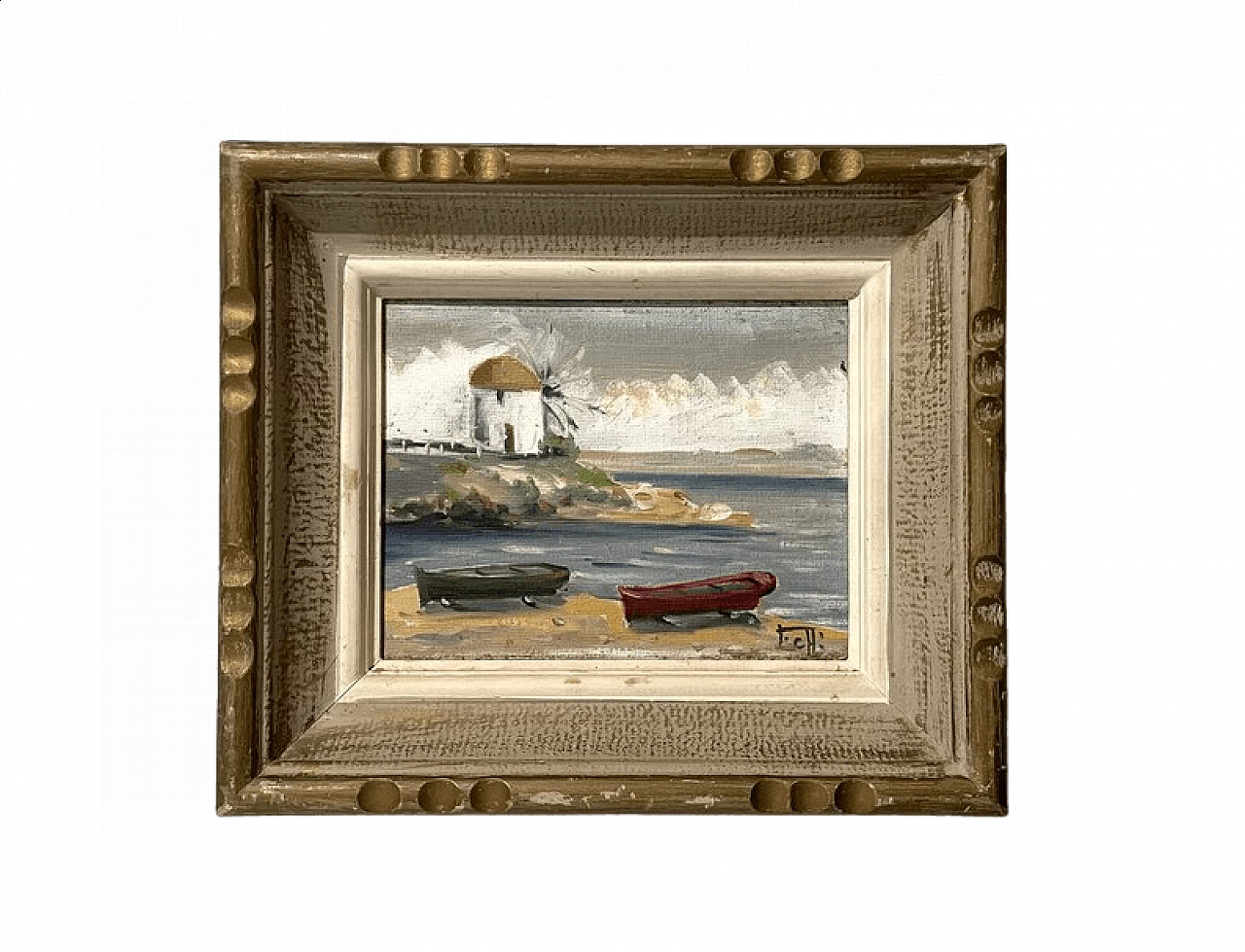 French seascape oil painting, 1930s 7