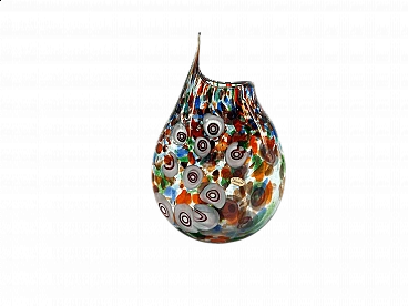 Multicolor Murano glass vase with murrine