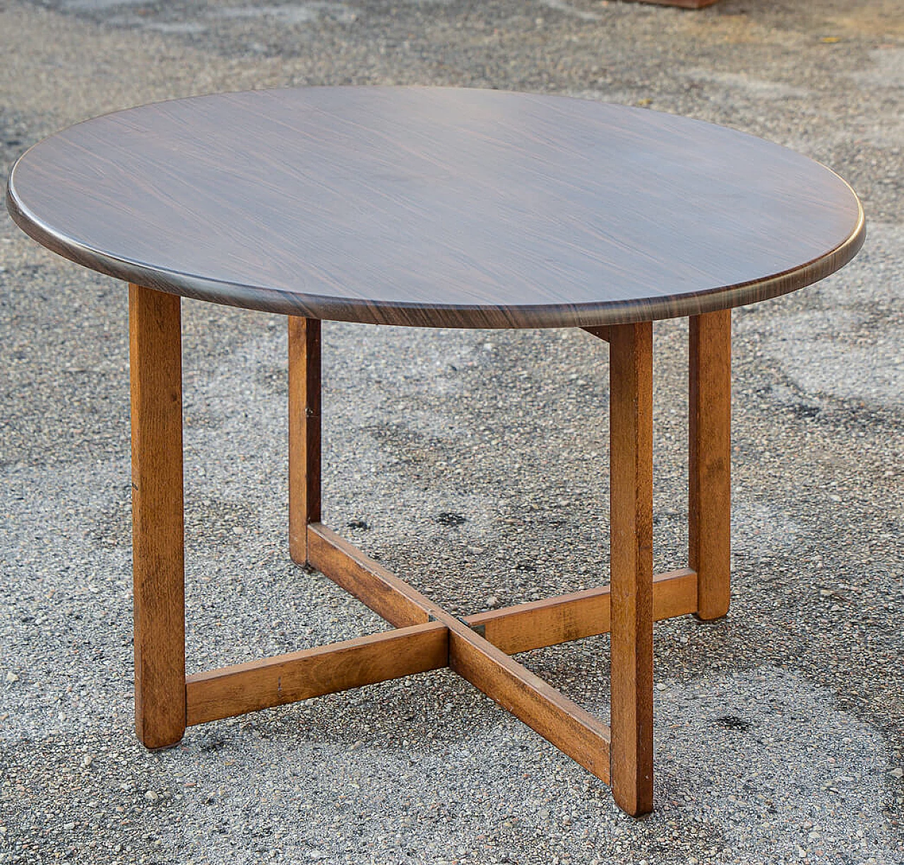 Folding wooden round table by EMU, 1970s 2