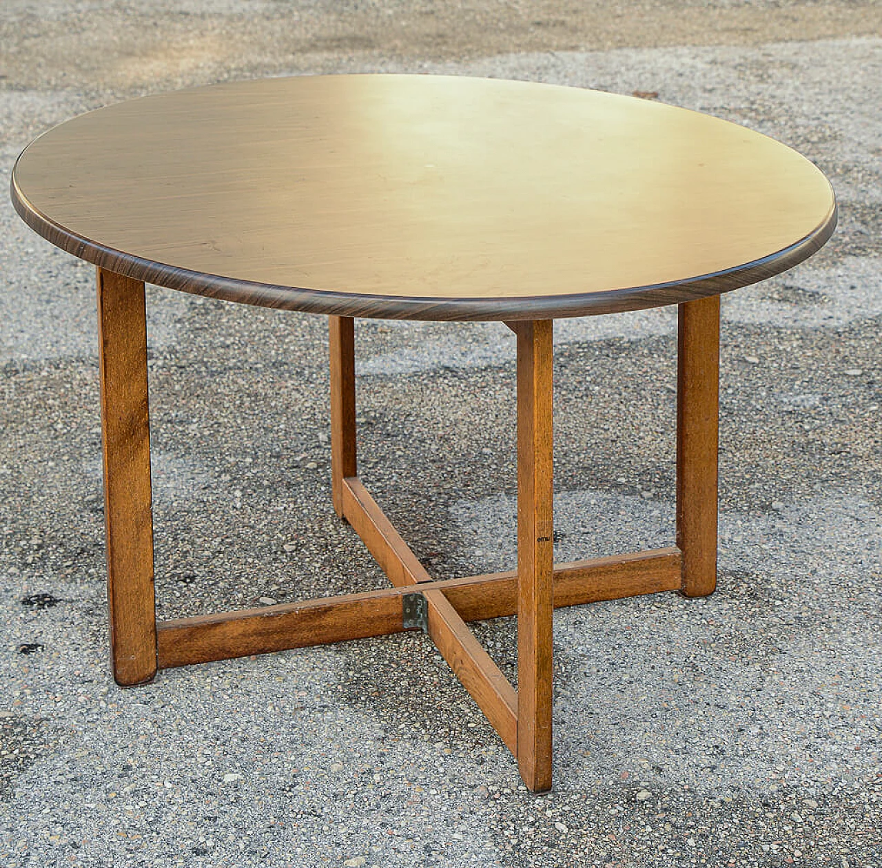 Folding wooden round table by EMU, 1970s 3