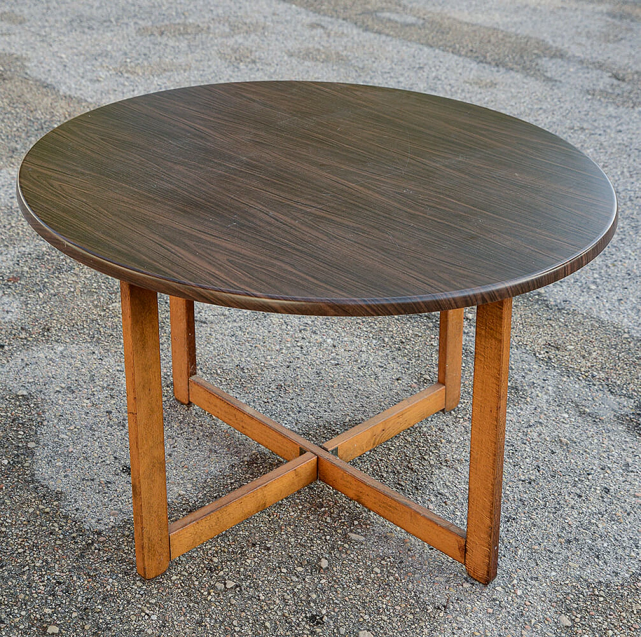 Folding wooden round table by EMU, 1970s 6