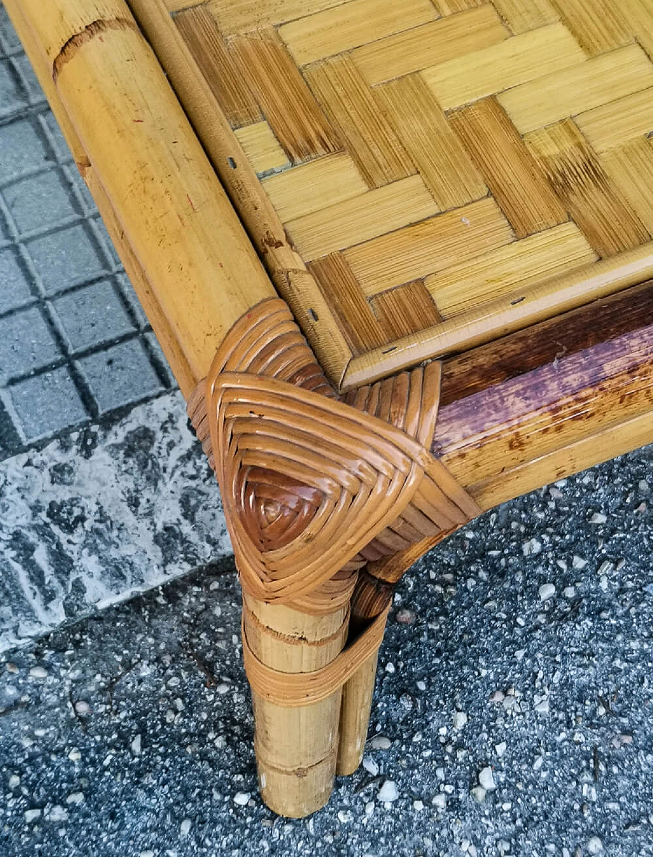 Low bamboo coffee table, 1960s 4