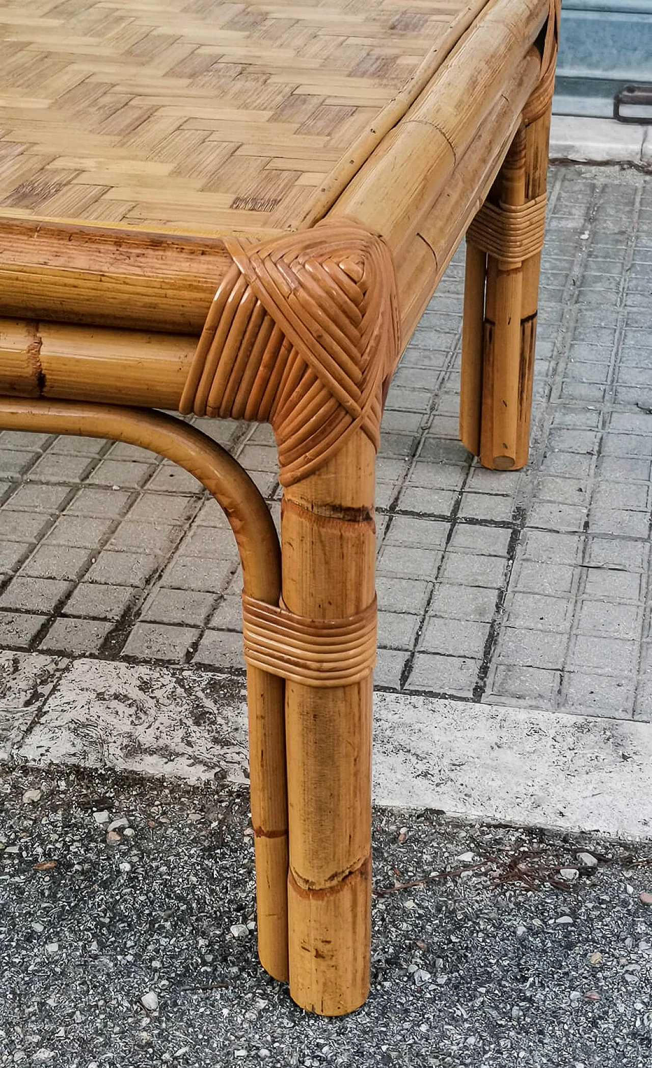 Low bamboo coffee table, 1960s 5