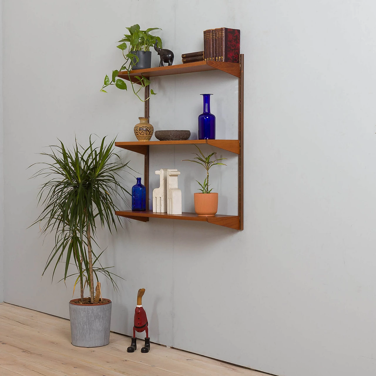 Teak hanging bookcase by Kai Kristiansen for FM Møbler, 1960s 2