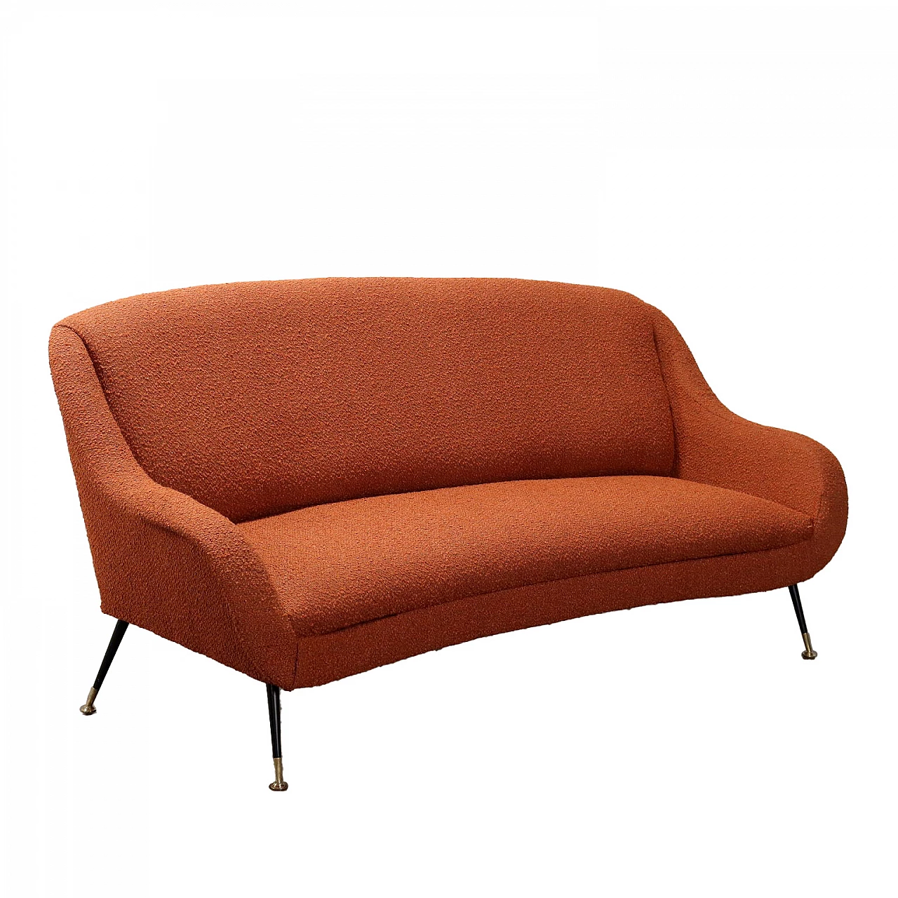 Sofa with metal legs and brass finial, 1960s 1