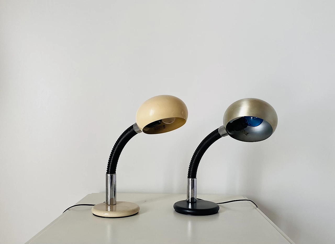 Pair of table lamps with flexible structure for Gammalux Italia, 1970s 3