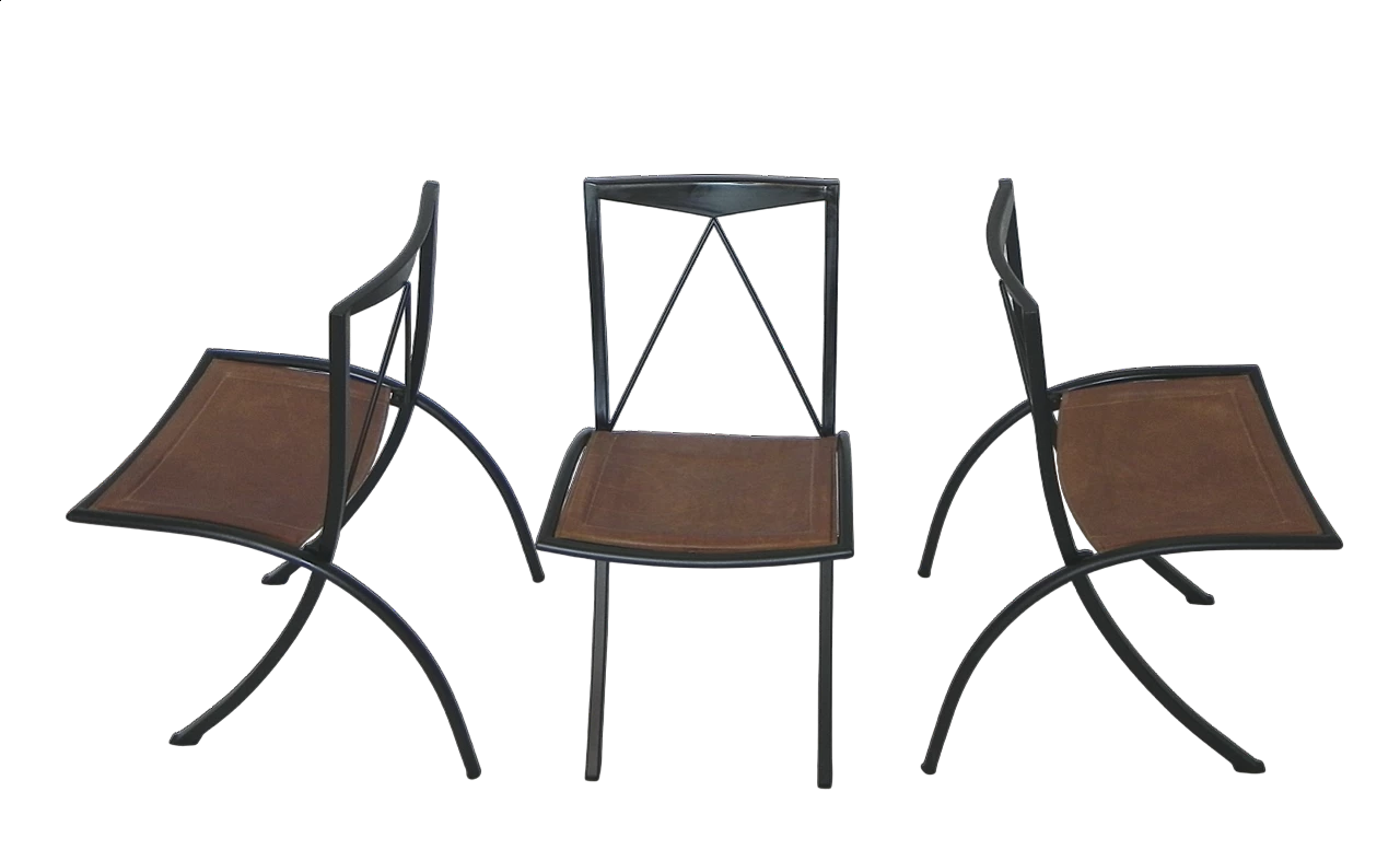 3 Bella metal folding chairs by Cattelan, 1990s 16