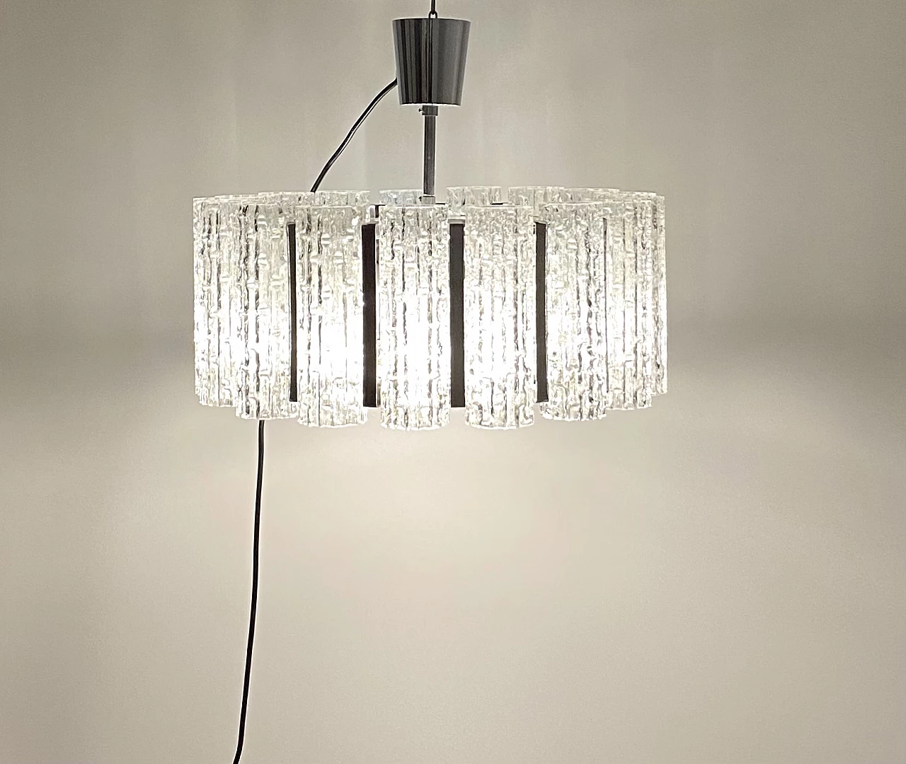 Murano glass and steel chandelier by Barovier & Toso, 1960s 1