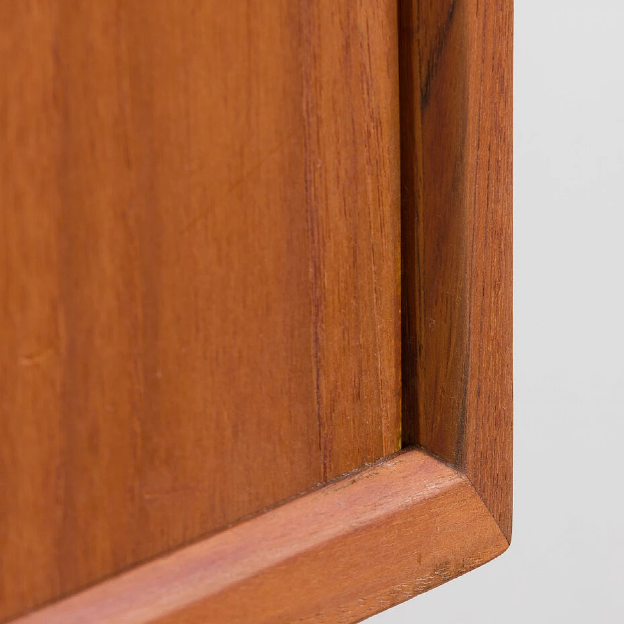 Wall-mounted teak bookcase with bar cabinet and drawer unit by Poul Cadovious for Cado, 1960s 15