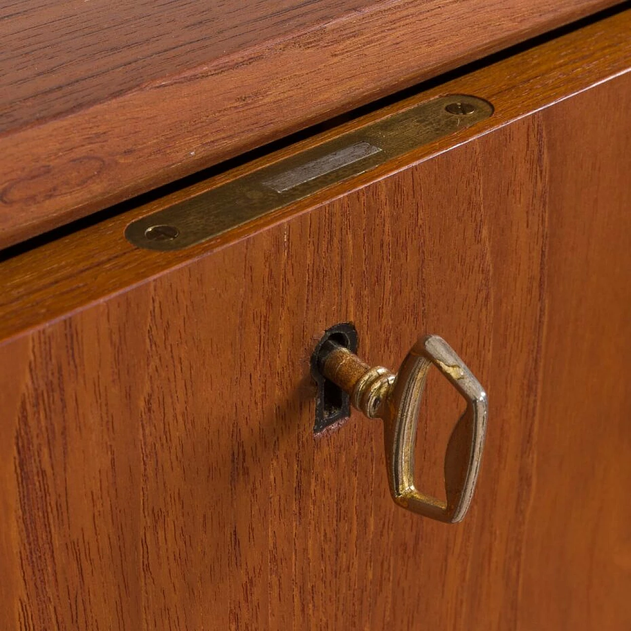 Wall-mounted teak bookcase with bar cabinet and drawer unit by Poul Cadovious for Cado, 1960s 18