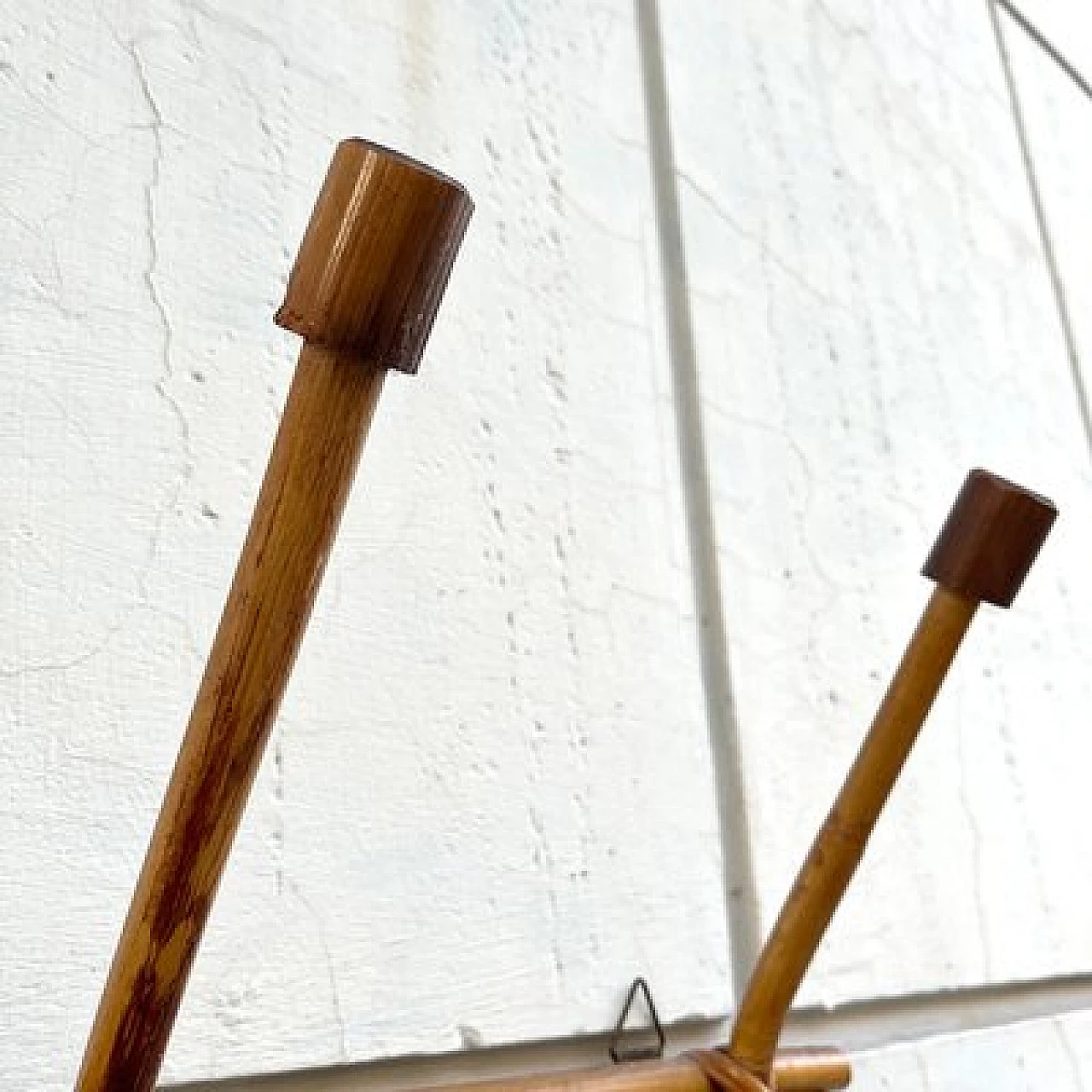 Bamboo wall coat rack, 1960s 5