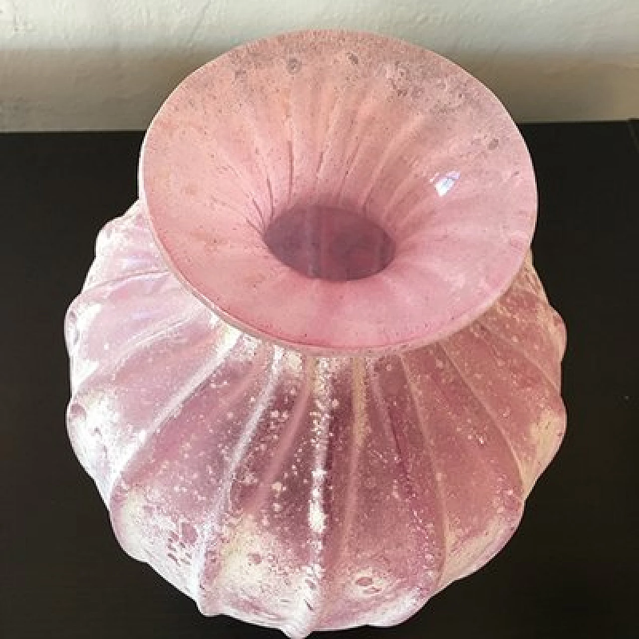 Pink scavo glass vase by Seguso, 1950s 17