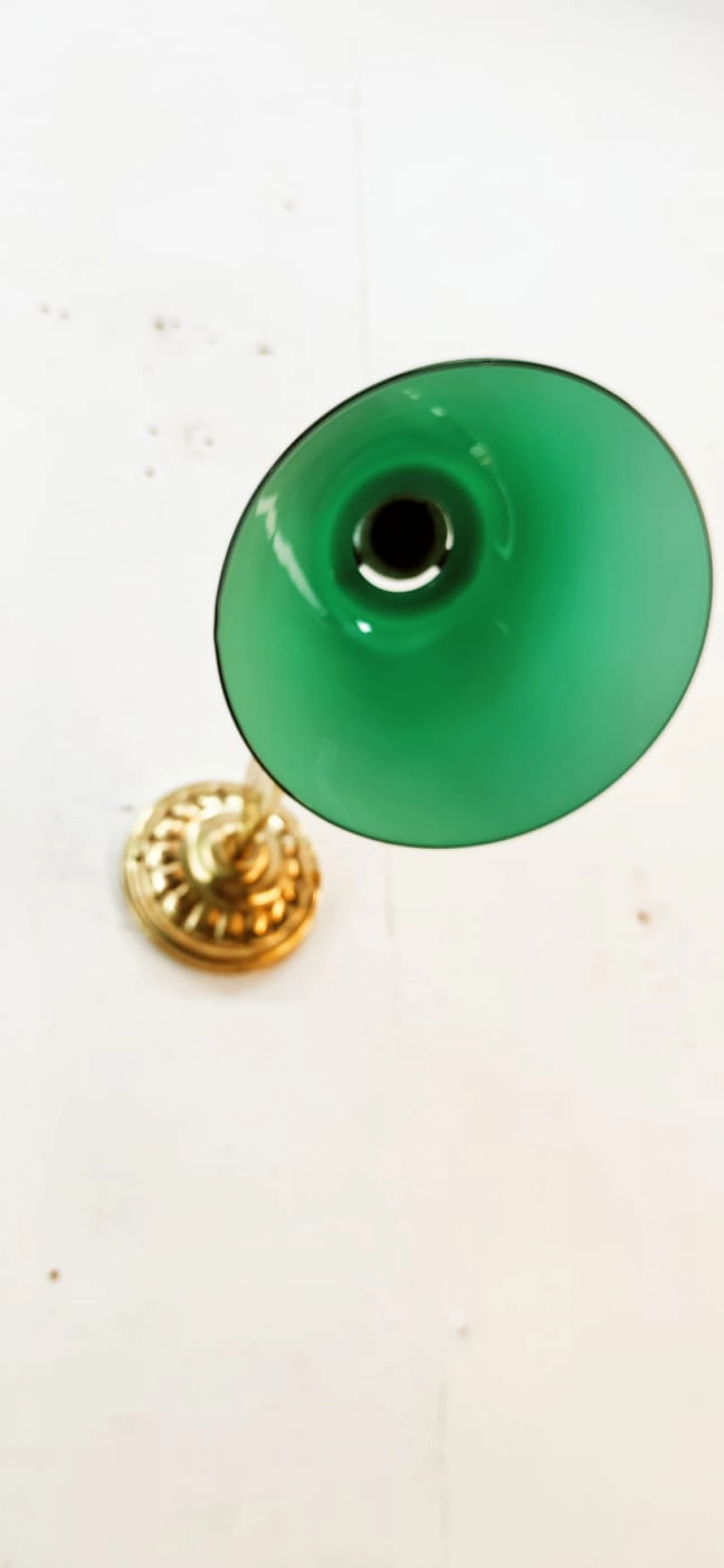 Brass and green glass wall light, 1930s 17