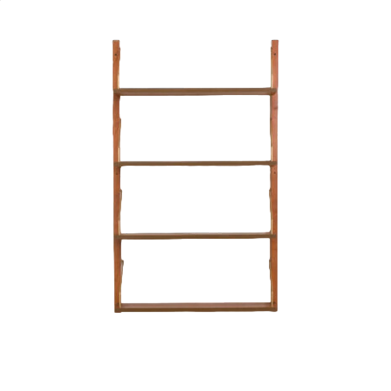 Teak and brass hanging bookcase in the style of Poul Cadovius, 1960s 9