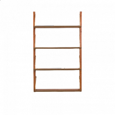 Teak and brass hanging bookcase in the style of Poul Cadovius, 1960s