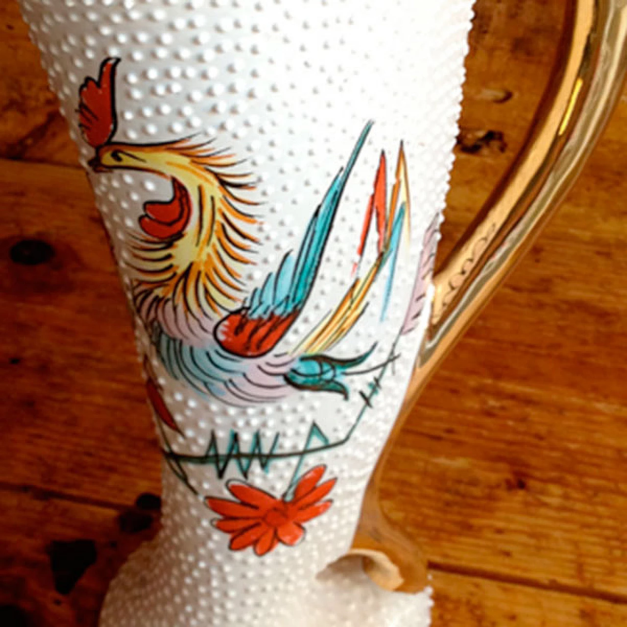 Painted ceramic vase by Serafino Volpi Deruta, 1940s 1