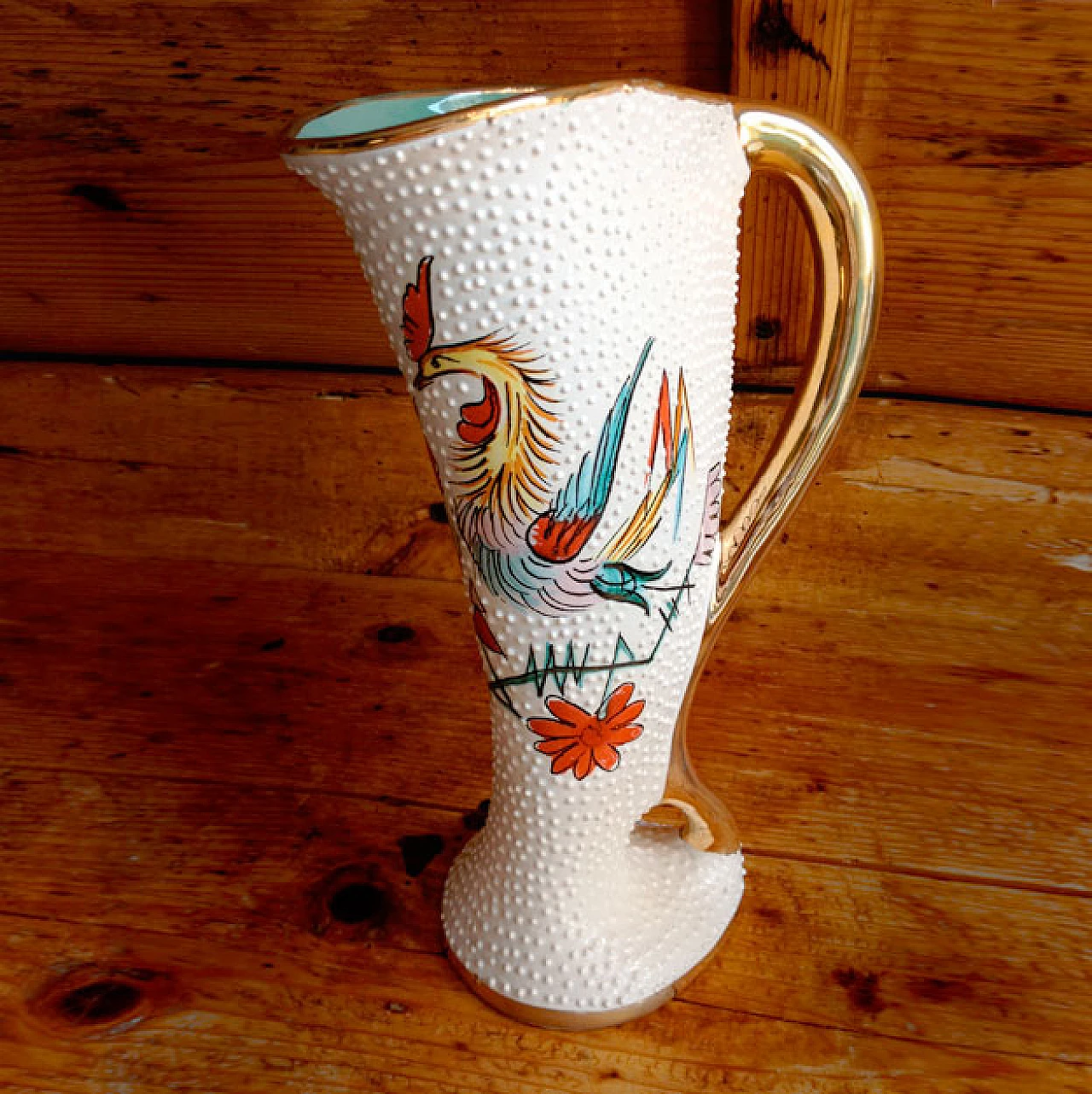 Painted ceramic vase by Serafino Volpi Deruta, 1940s 4