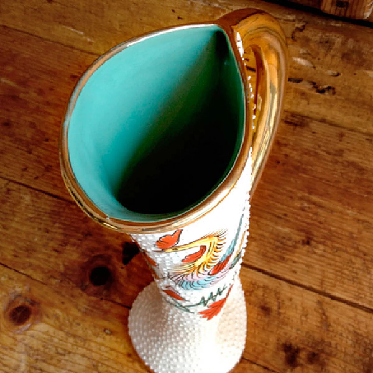 Painted ceramic vase by Serafino Volpi Deruta, 1940s 5