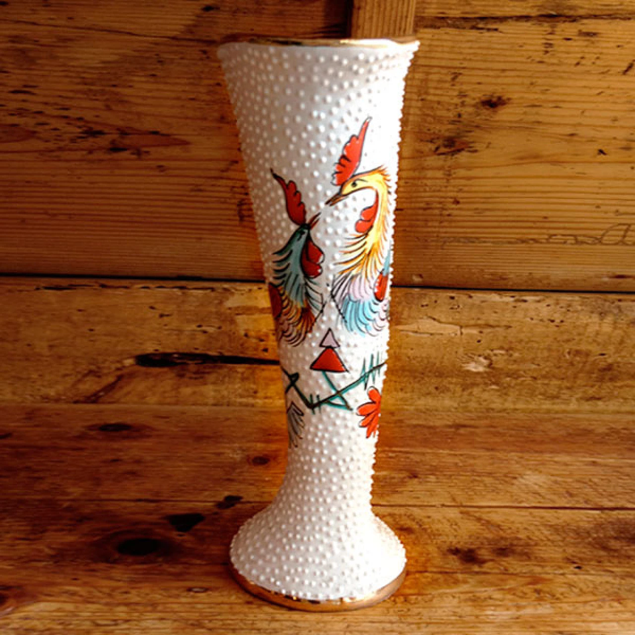 Painted ceramic vase by Serafino Volpi Deruta, 1940s 6