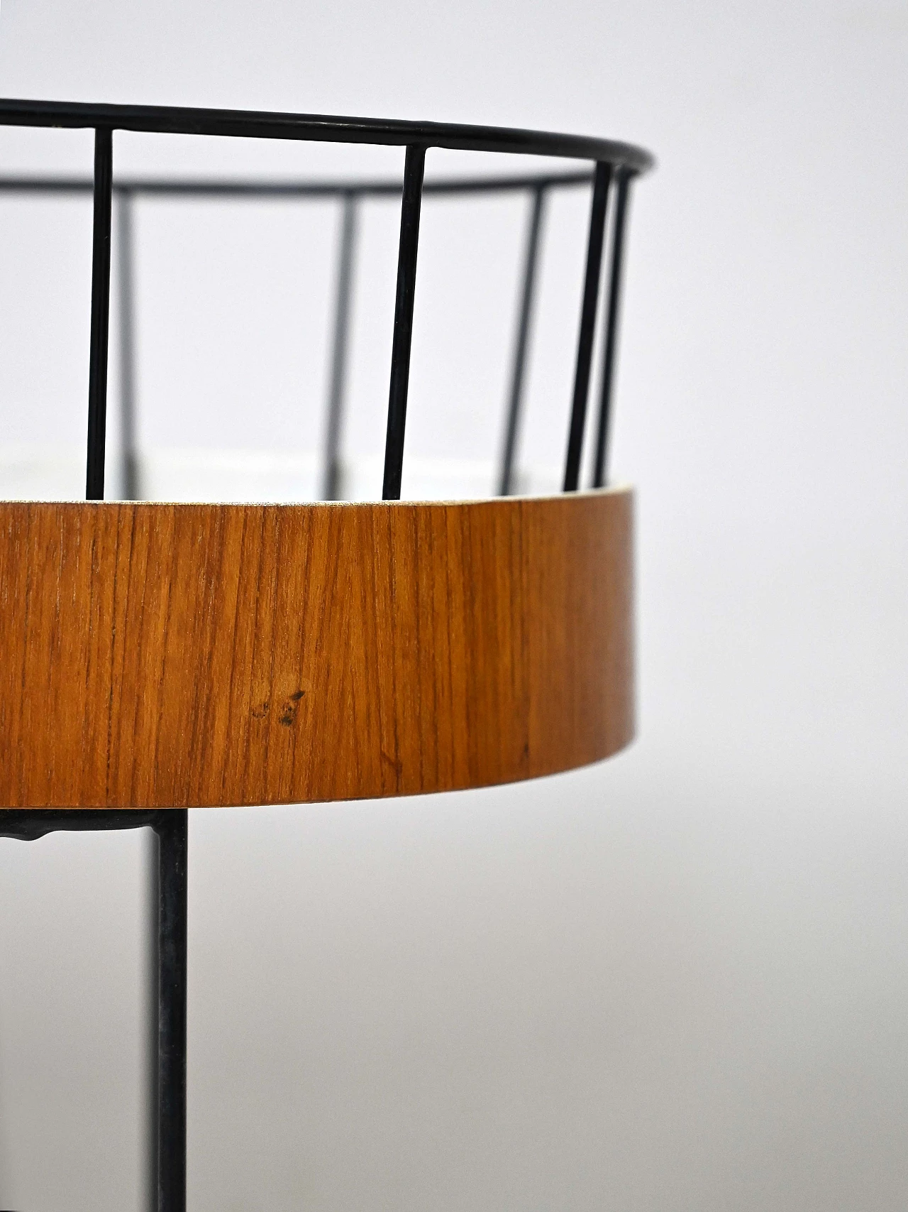 Scandinavian planter in curved teak and metal, 1960s 5