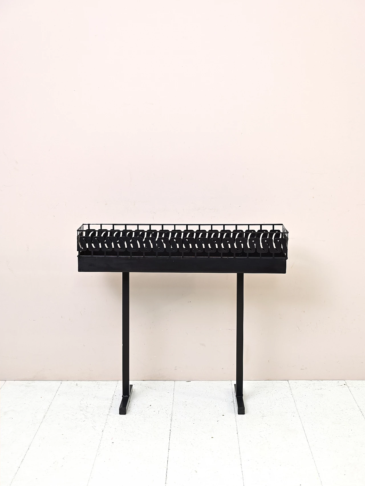 Scandinavian black painted metal planter, 1960s 2