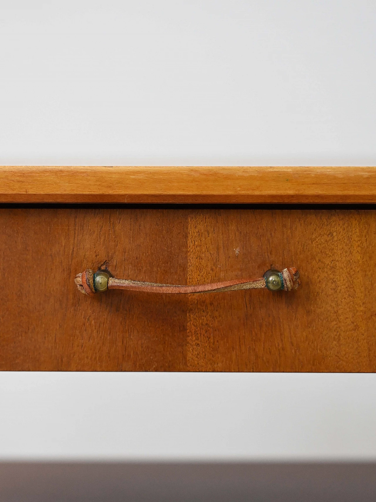 Wooden bedside table with tapered legs and rounded corners, 1960s 8