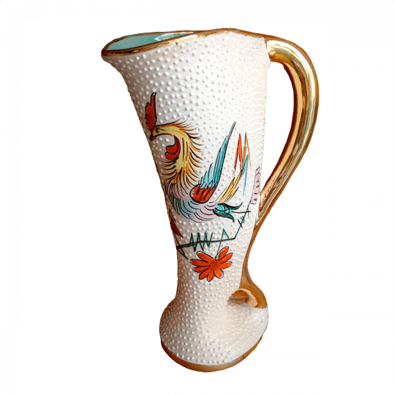 Painted ceramic vase by Serafino Volpi Deruta, 1940s 7