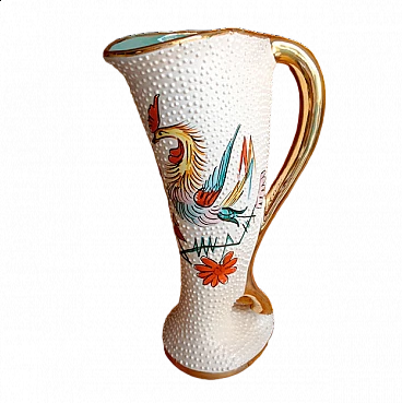 Painted ceramic vase by Serafino Volpi Deruta, 1940s