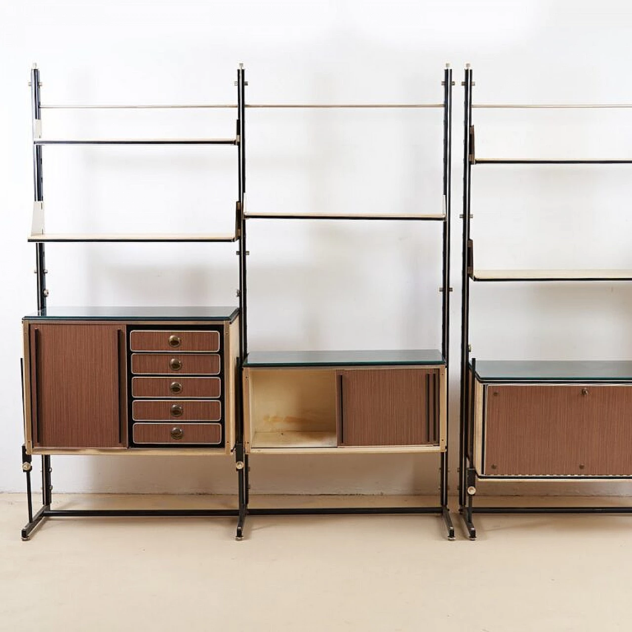 Iron and wood bookcase by Umberto Mascagni, 1940s 2