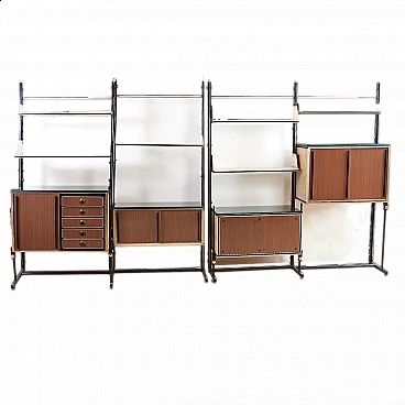 Iron and wood bookcase by Umberto Mascagni, 1940s