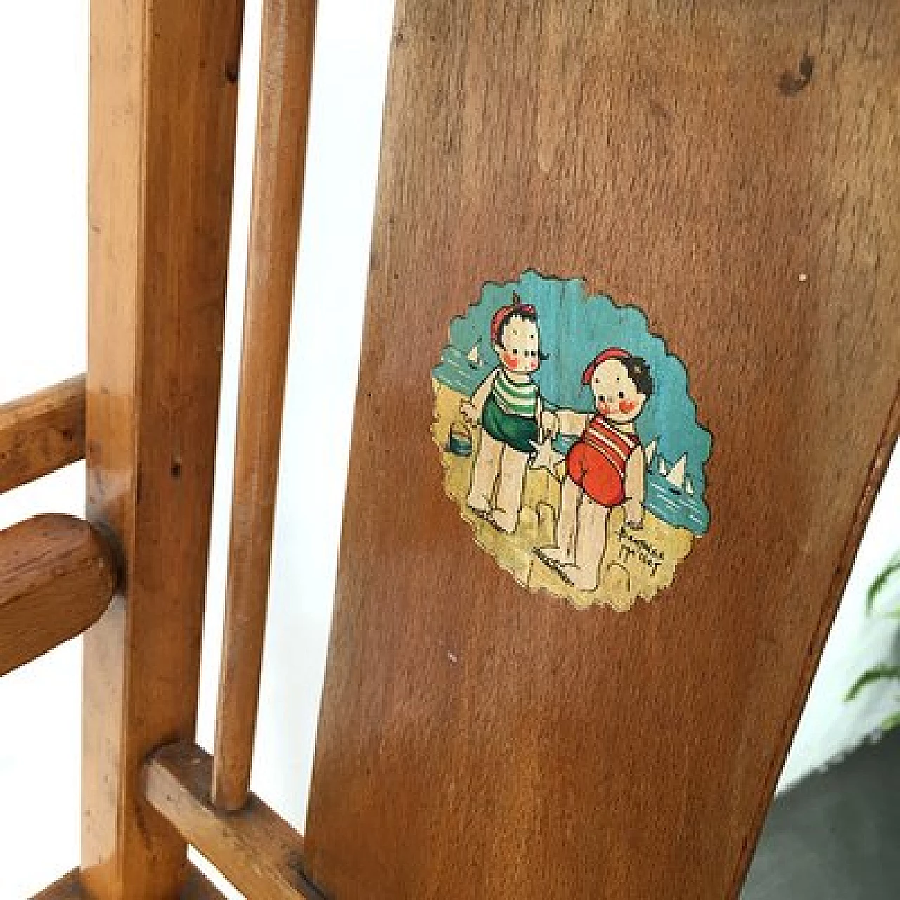 Wooden child's high chair, 1960s 7