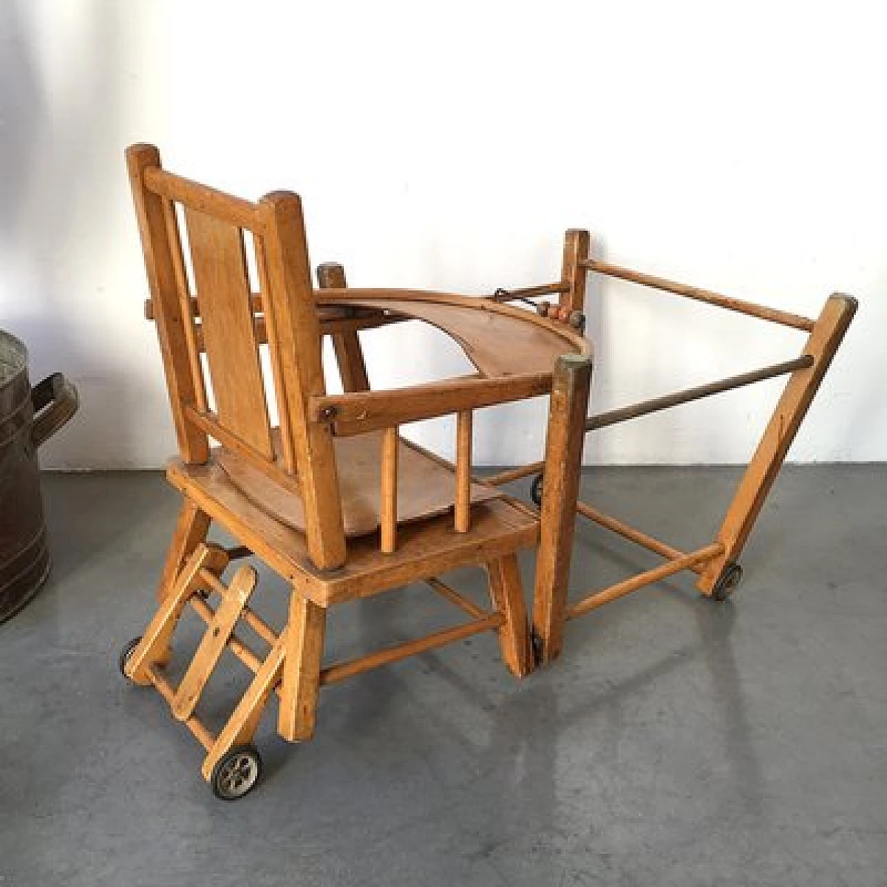 Wooden child's high chair, 1960s 13