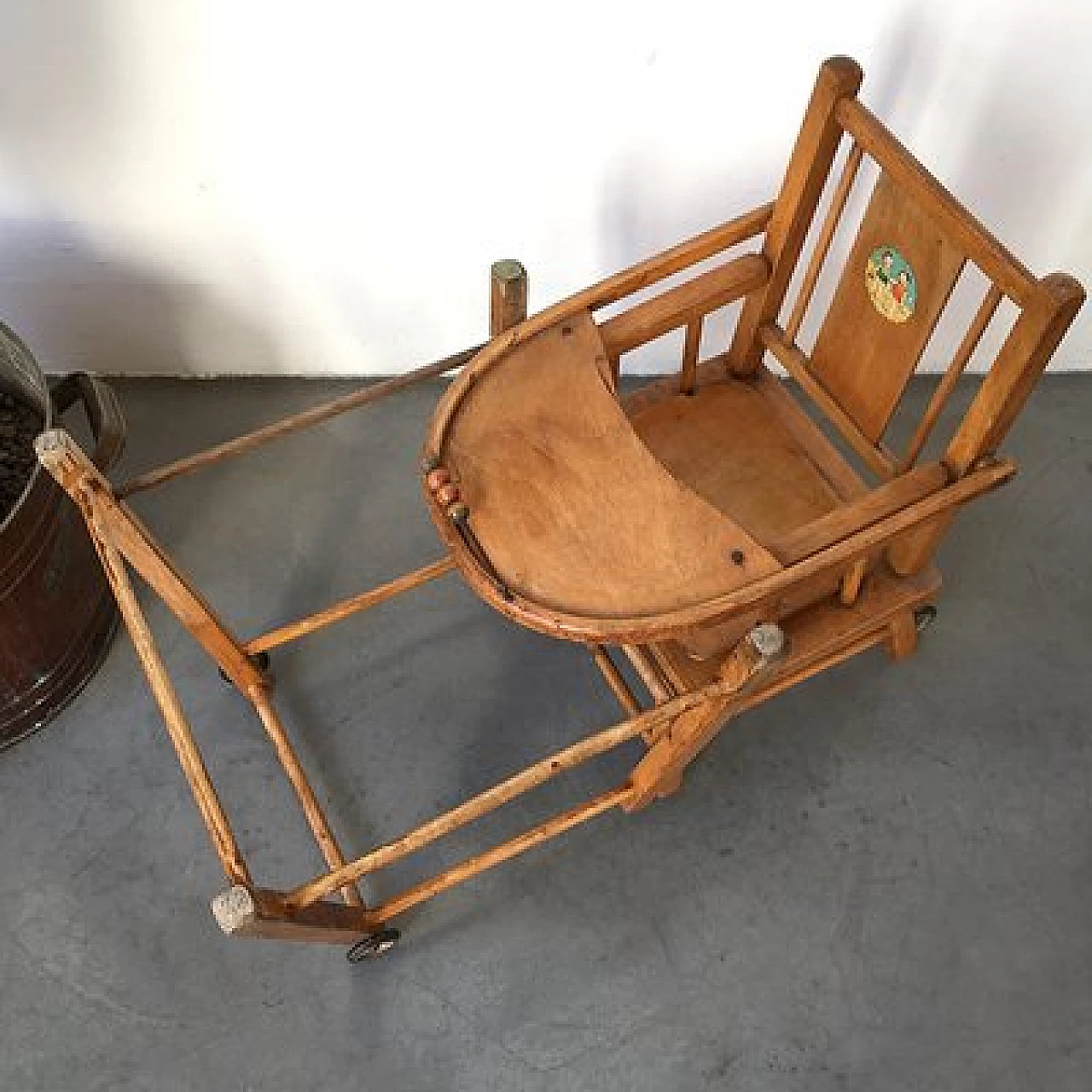 Wooden child's high chair, 1960s 17