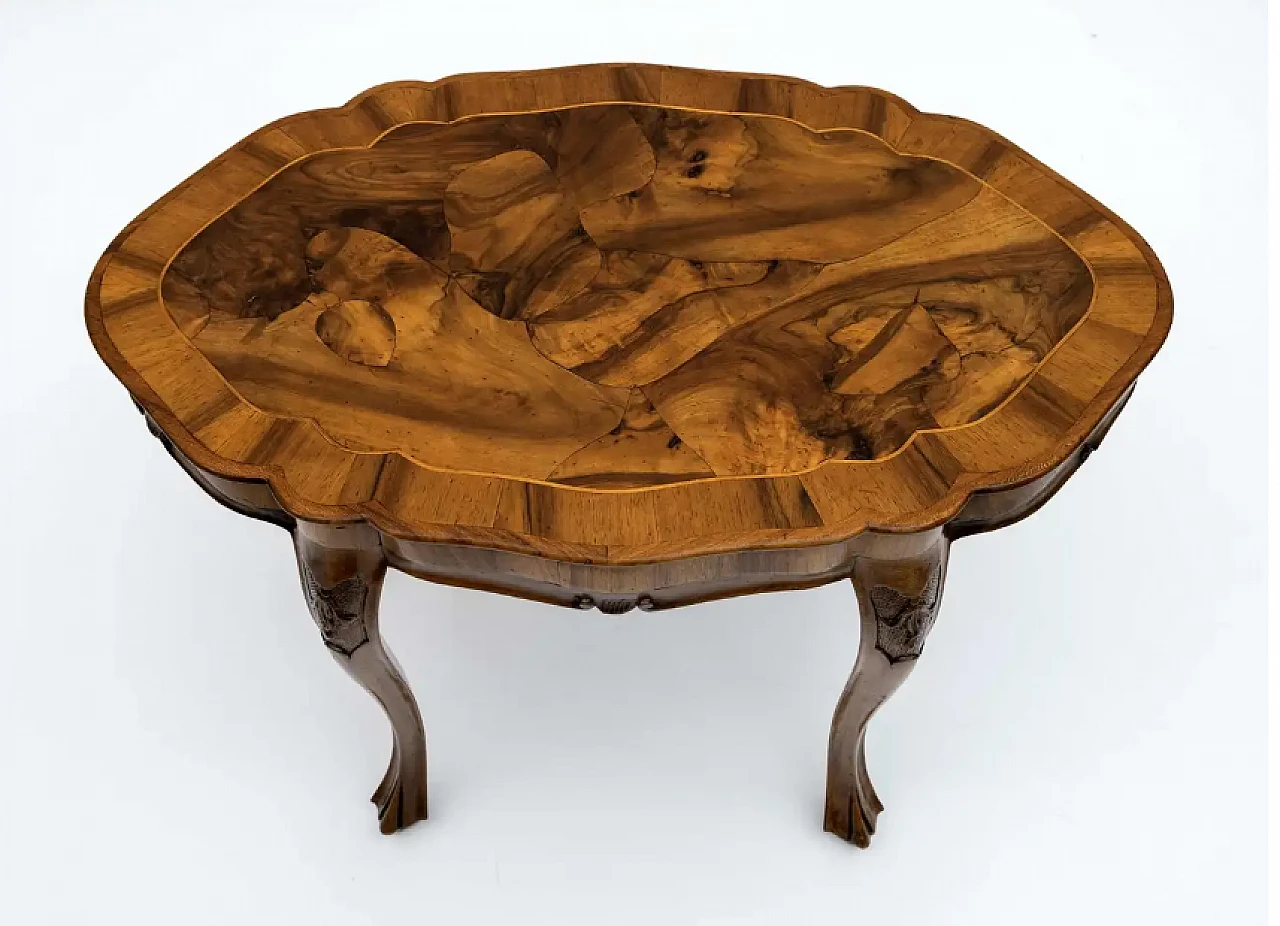 Baroque style walnut coffee table, early 20th century 2